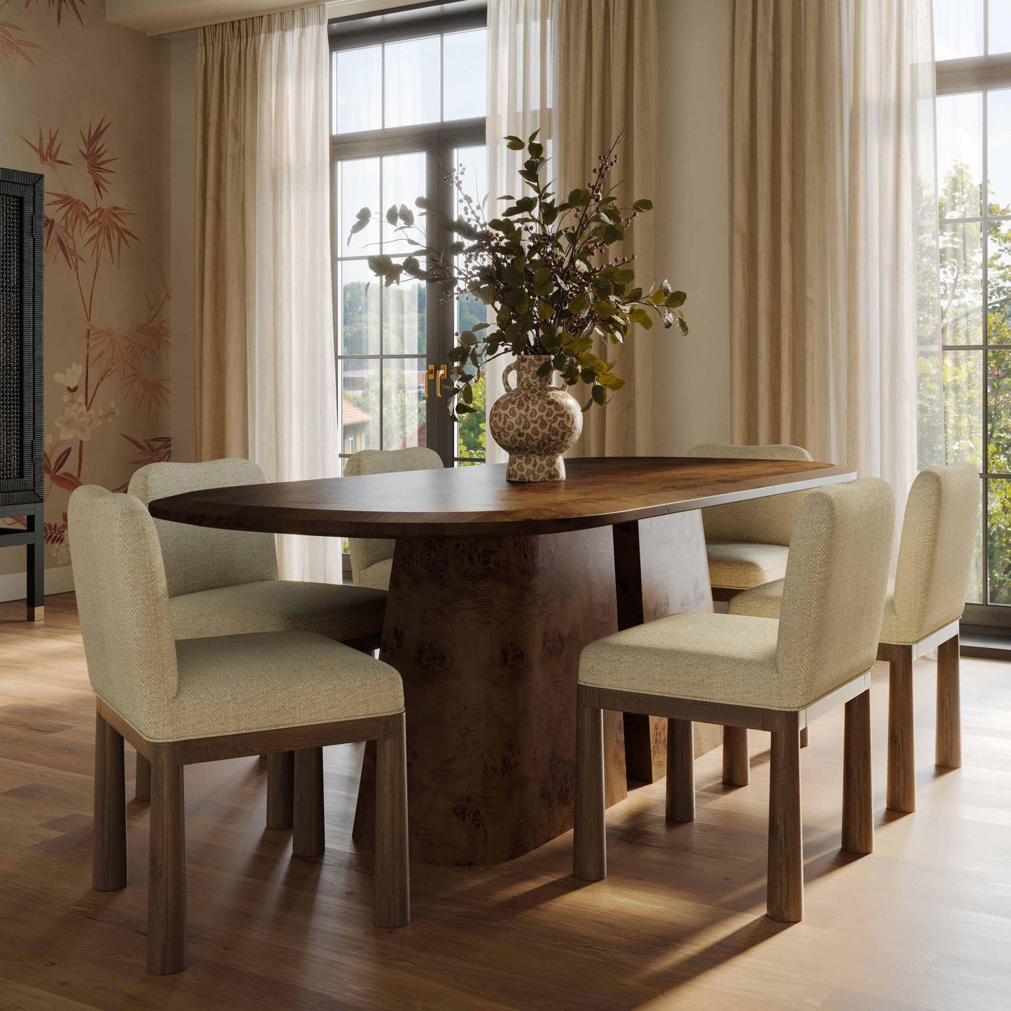 Gladyss - 87" Oval Dining Table - Brown