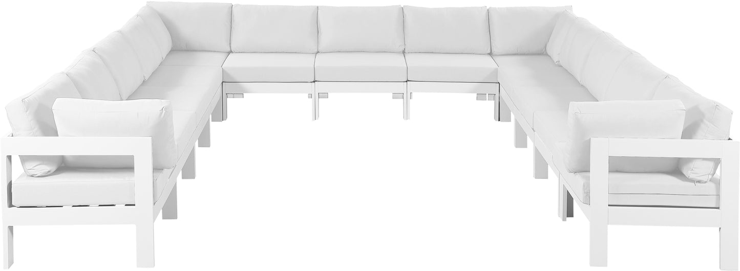 Nizuc - Outdoor Patio Modular Sectional 13 Piece - White - Fabric