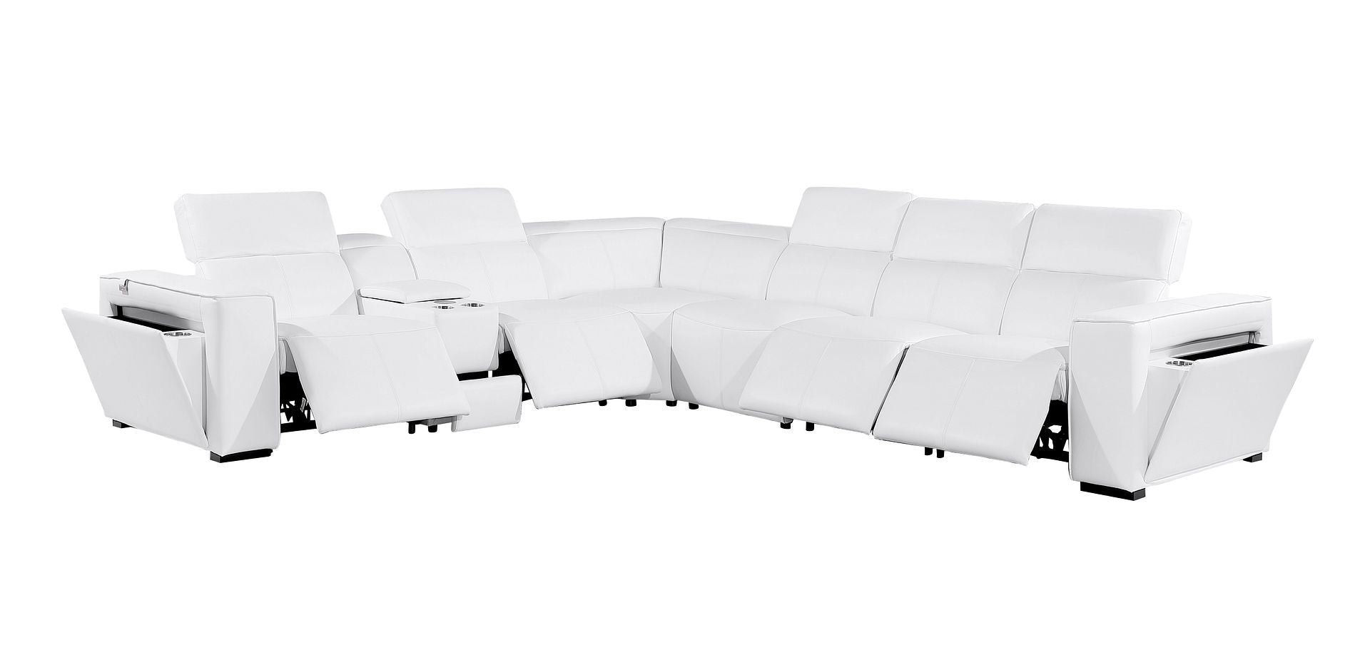 1224 - 7-Piece L-Shaped Sectional Sofa In With 4 Power Recliners & Power Headrests