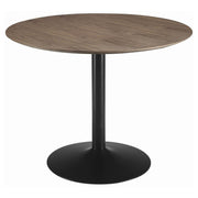 Round Dining Table With Pedestal Base - Warm Walnut