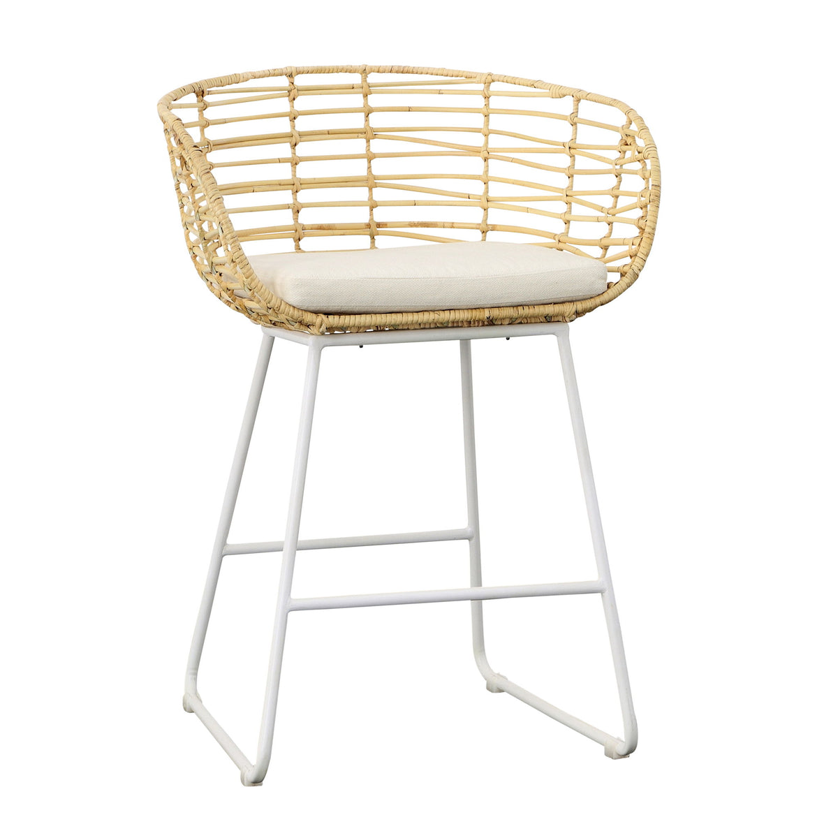 Agnes - Counter Stool - White And Natural