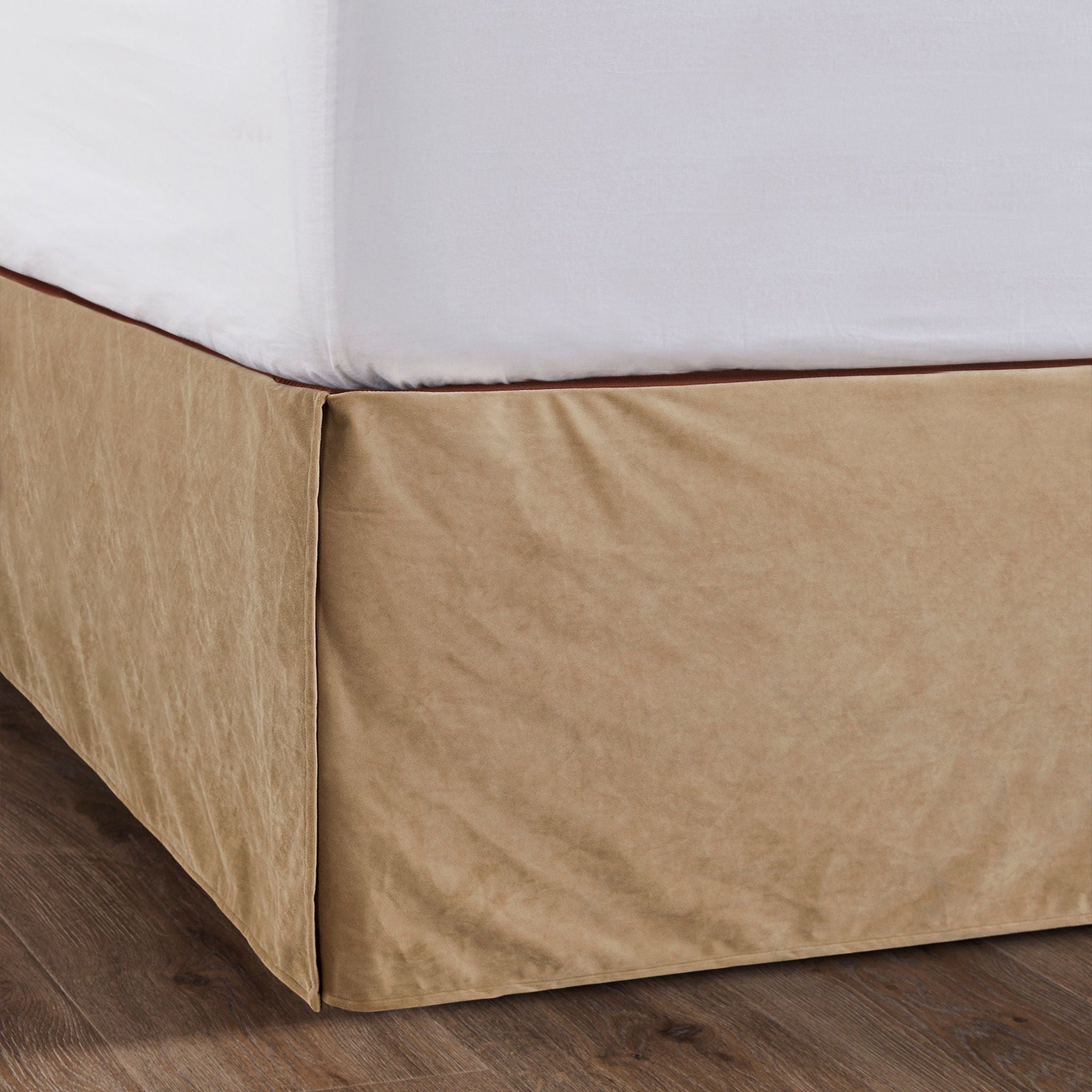 Velvet Diamond - King Velvet Bed Skirt - Tan