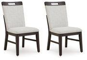 Neymorton - Dining Upholstered Side Chair (Set of 2) - Light Gray / Brown