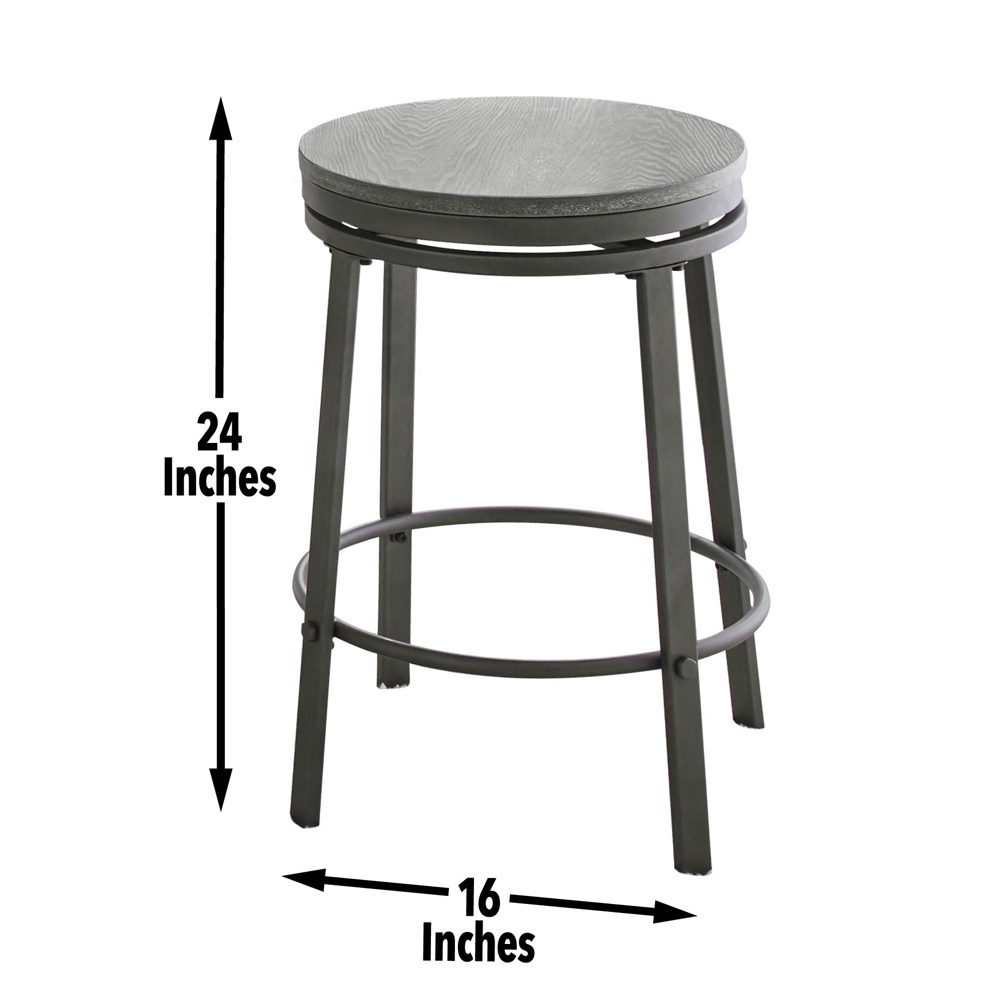 Portland - 3 Piece Dining Set With Round Counter Table - Gray