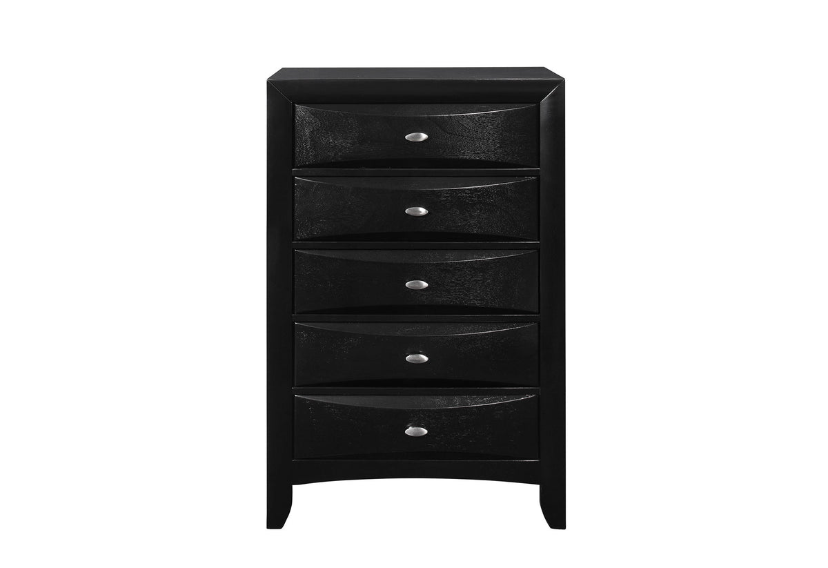 Linda - 5 Piece King Bedroom Set - Black