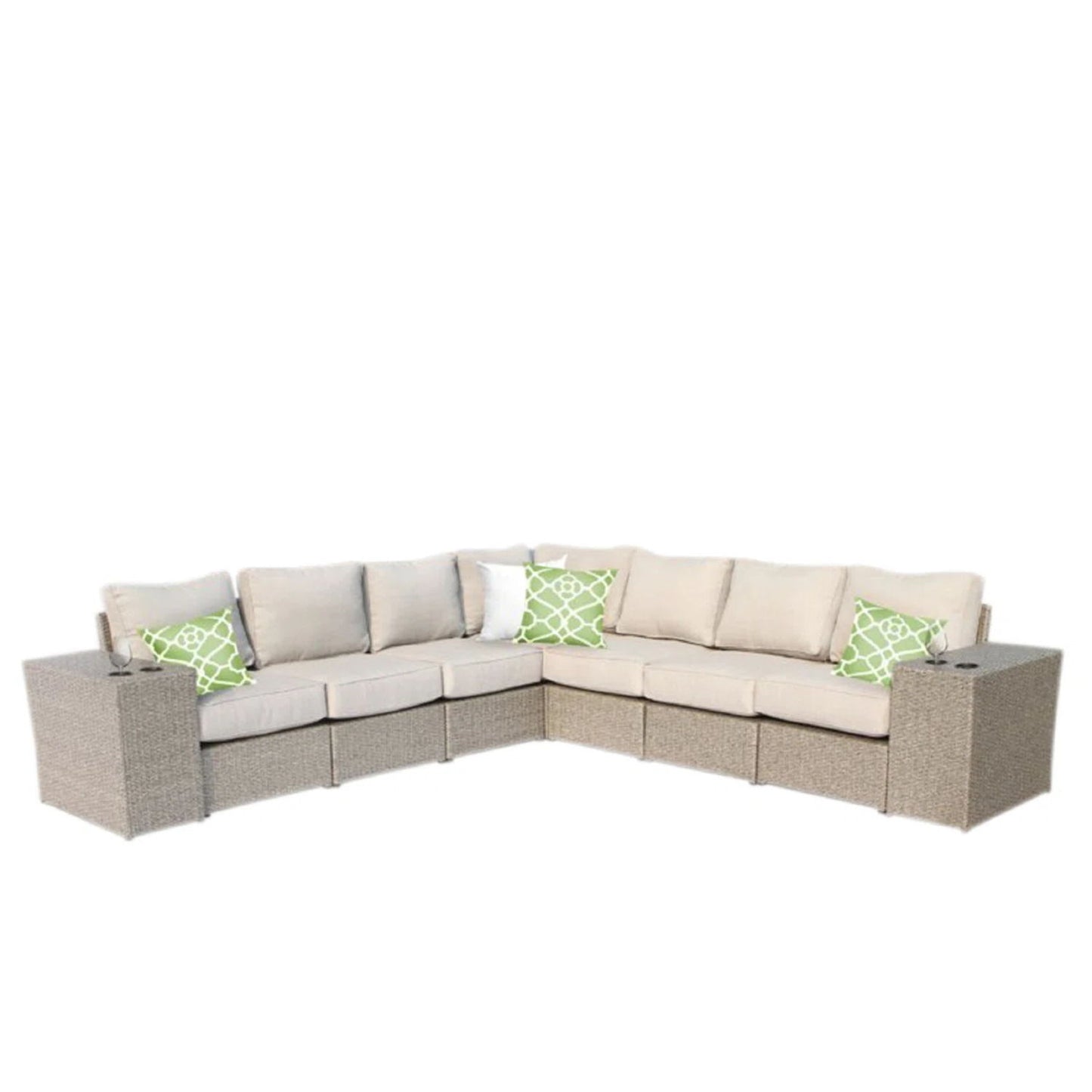 Rattan Sectional Sofa Set With Cushions