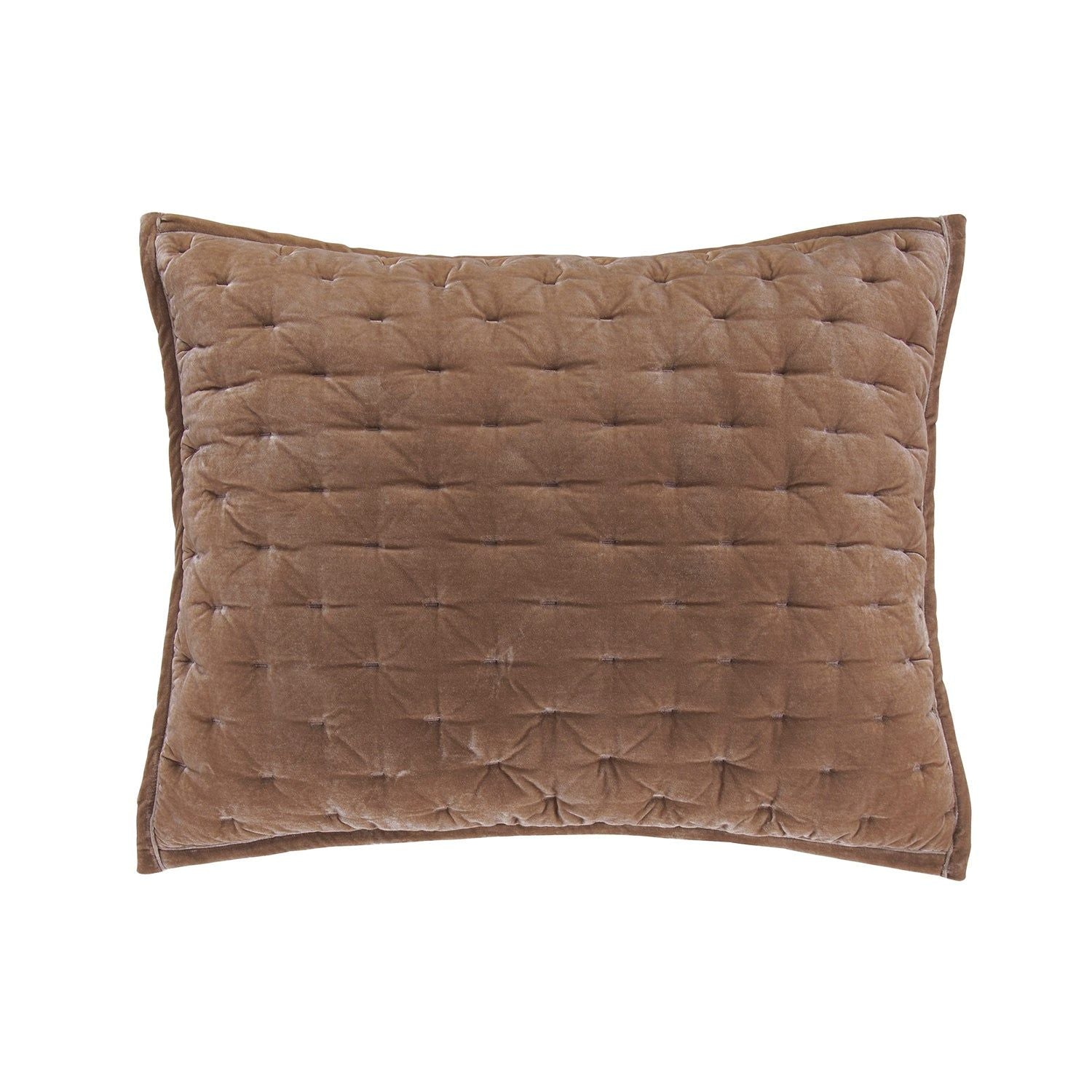 Stella - 21" x 27" Faux Silk Velvet Pintuck Pillow Sham - Dusty Rose