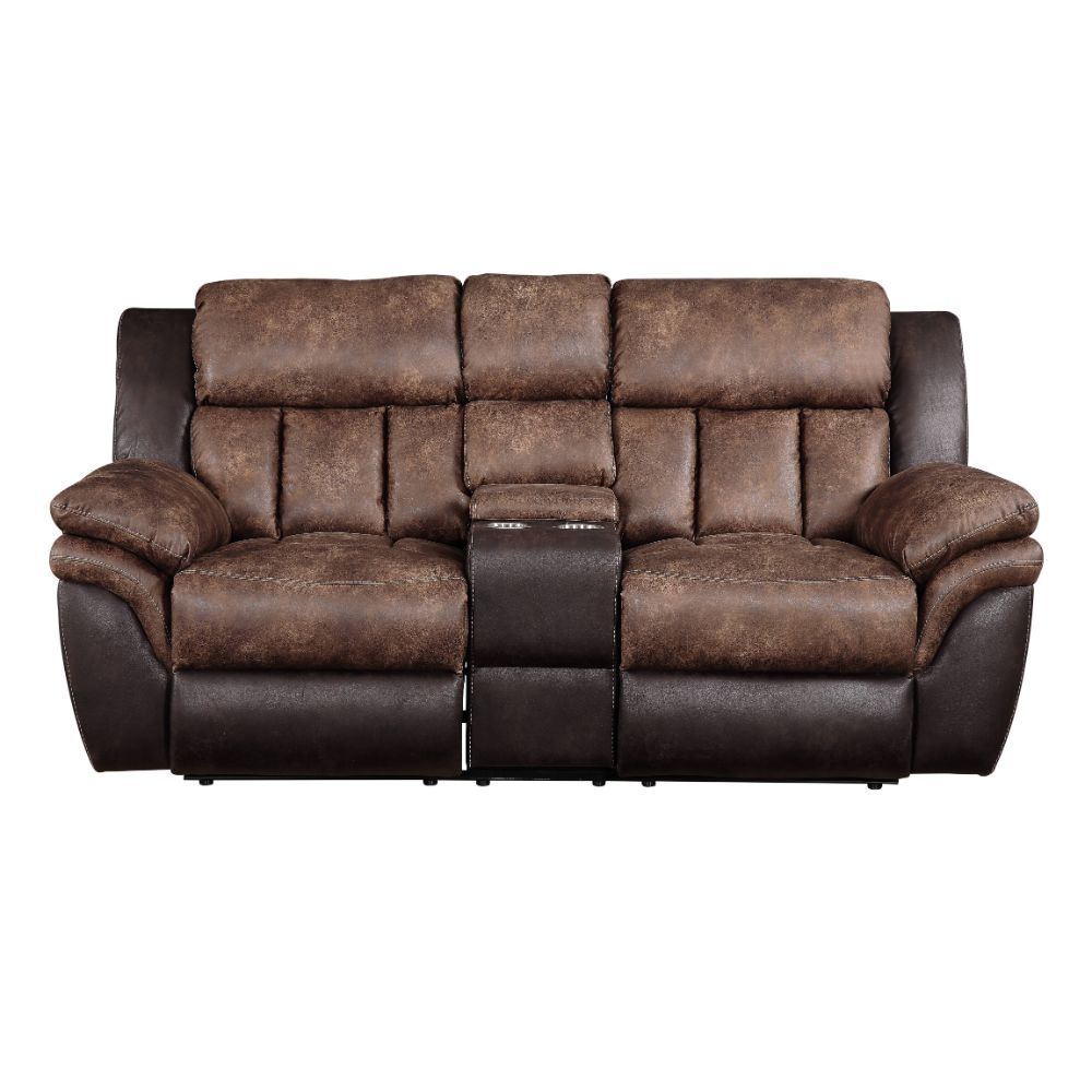 Jaylen - Loveseat - Toffee & Espresso Polished Microfiber