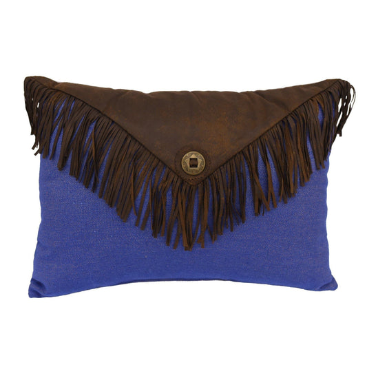 Pillow - Envelop Fringe Pillow - Blue