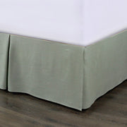 Hera - King Washed Linen Tailored Bed Skirt - Sage