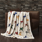 Campfire - Wild Horses Campfire Sherpa Throw 6 Per Carton - Multi Color