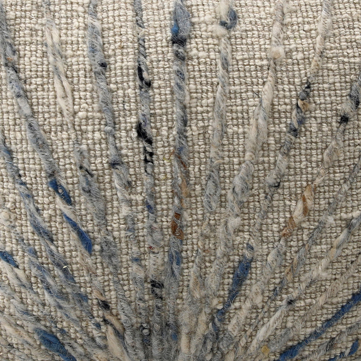 Kathleen - Pouf - Ivory And Blue