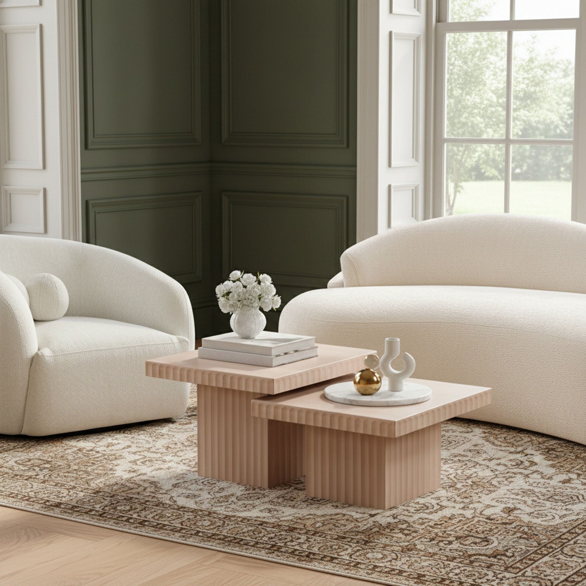 Spencer - 15" Oak Veneer 2 Piece Coffee Table