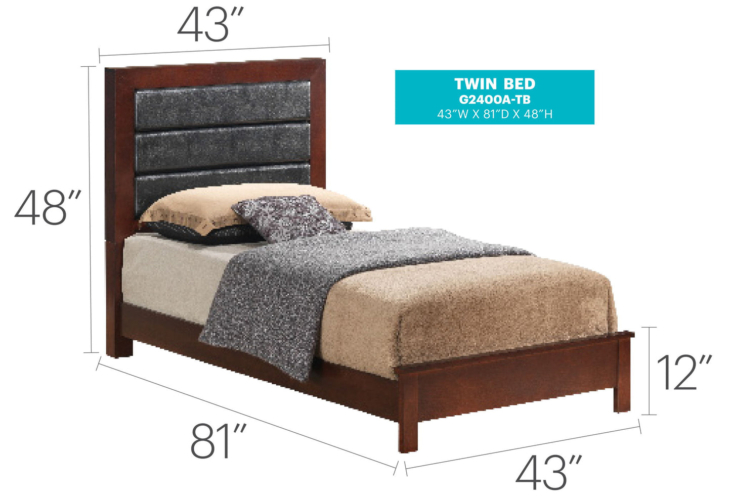 Transitional Modern Design Bed