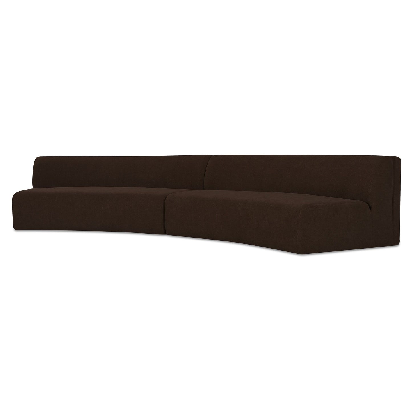 Naomi - 2 Piece Concave Modular Sectional - Dark Brown