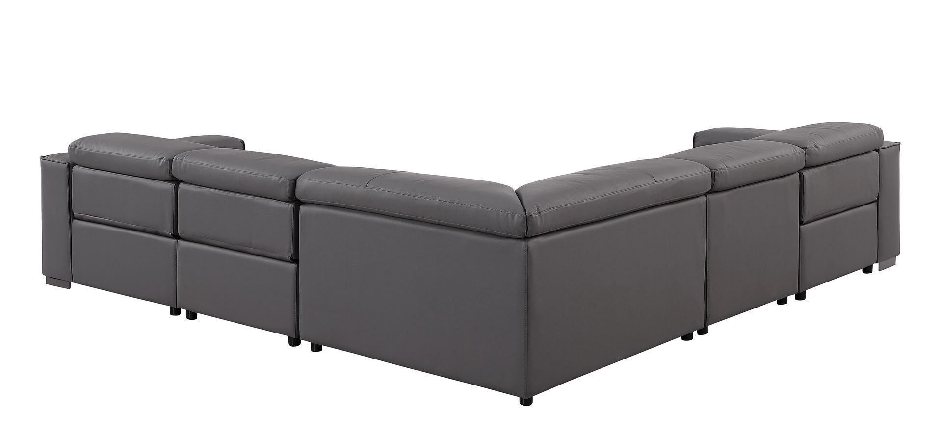 1208 - Leather Reclining Set (Sofa & Loveseat With Four Power Recliners)