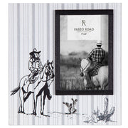 Ranch Life - 4" x 6" Picture Frame Cowgirl - Black / White