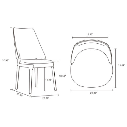 Kara - Dining Chair In Blue (Set of 2)