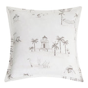 Lyocell - Seaside Eucalyptus Euro Sham - White / Taupe