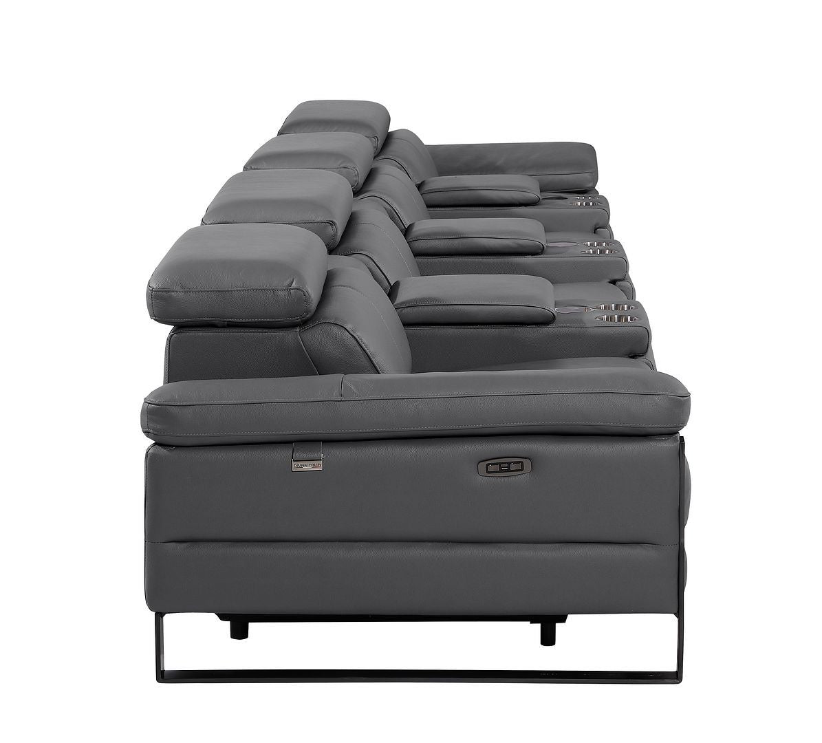 1246 - Modular Power Triple Reclining Triple Console Sofa With Power Reclining Headrests