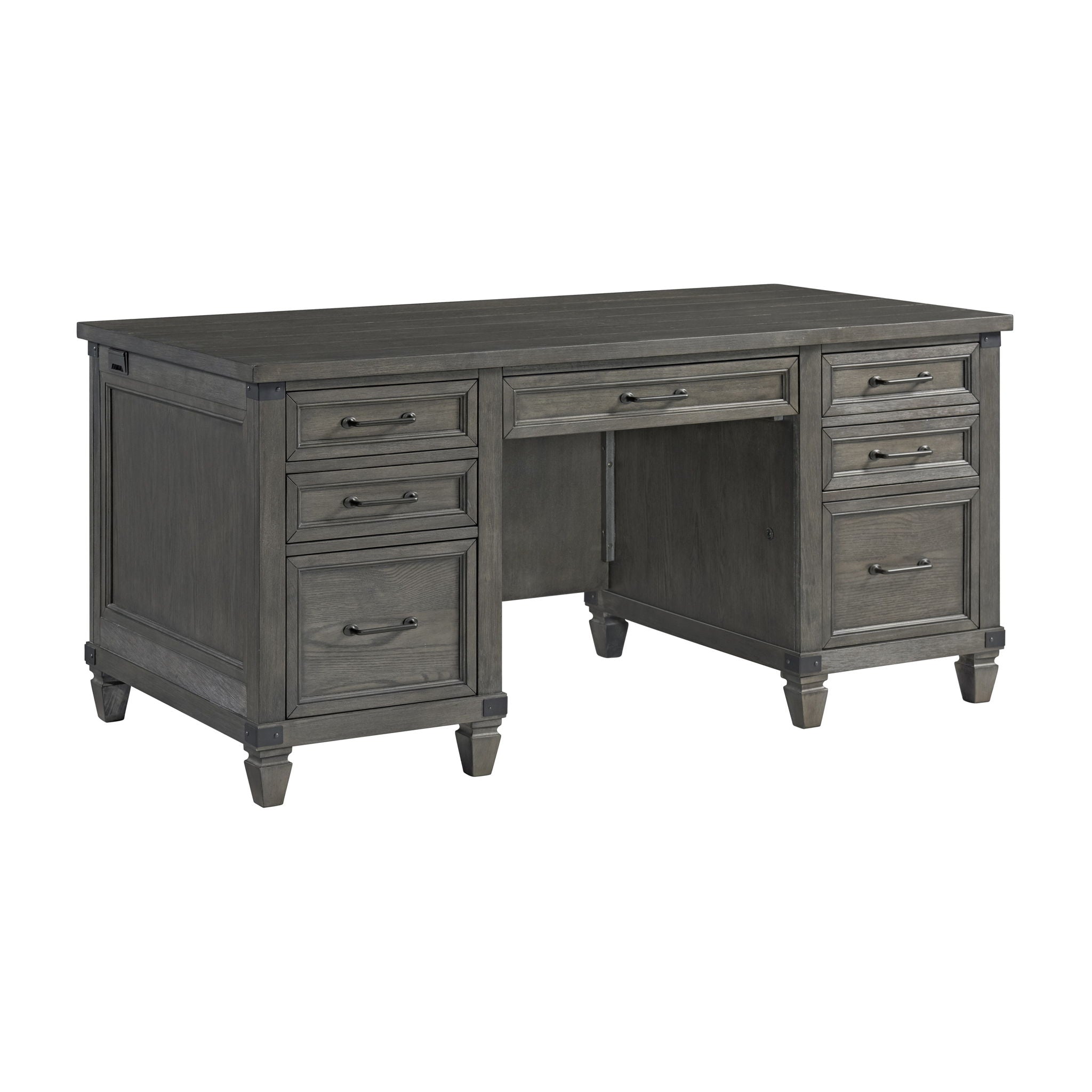 Foundry - Executive Desk - Brushed Pewter