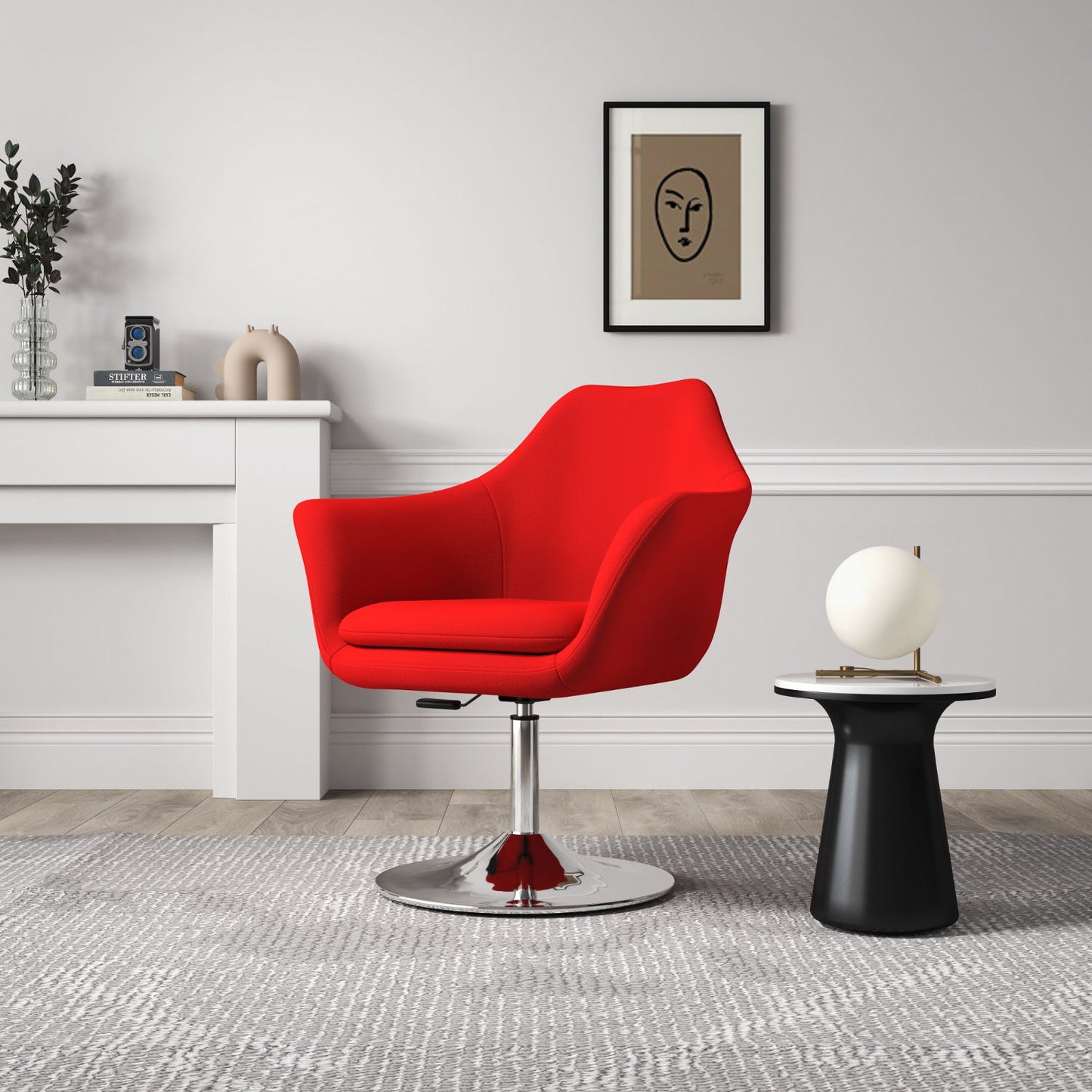 Kinsey - Swivel Lounge Chair - Red