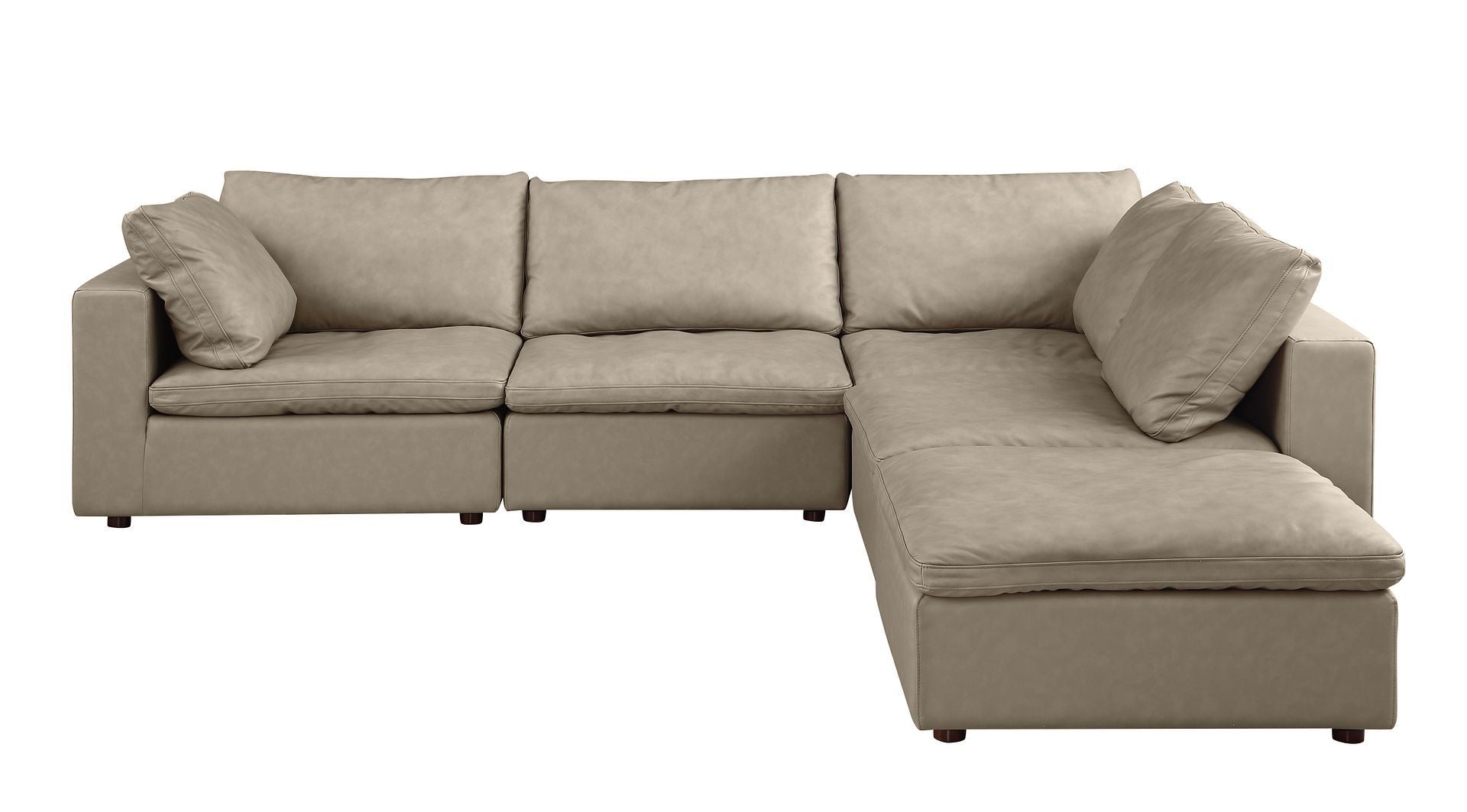 1100 - 5-Piece Right Arm Facing 3-Seat Sectional (Top-Grain Italian Leather)