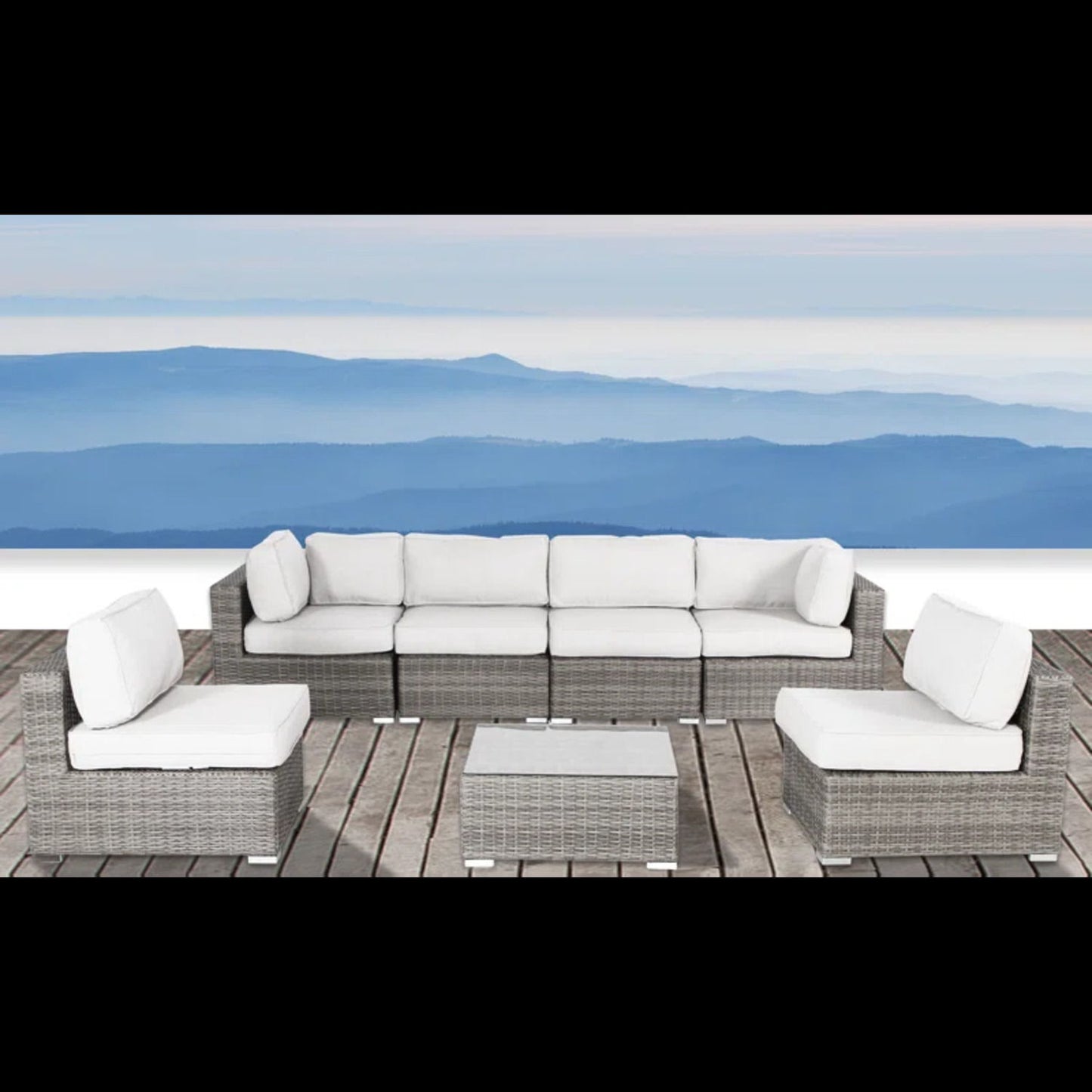 Seating Set With Cushions Handcrafted Wicker Design