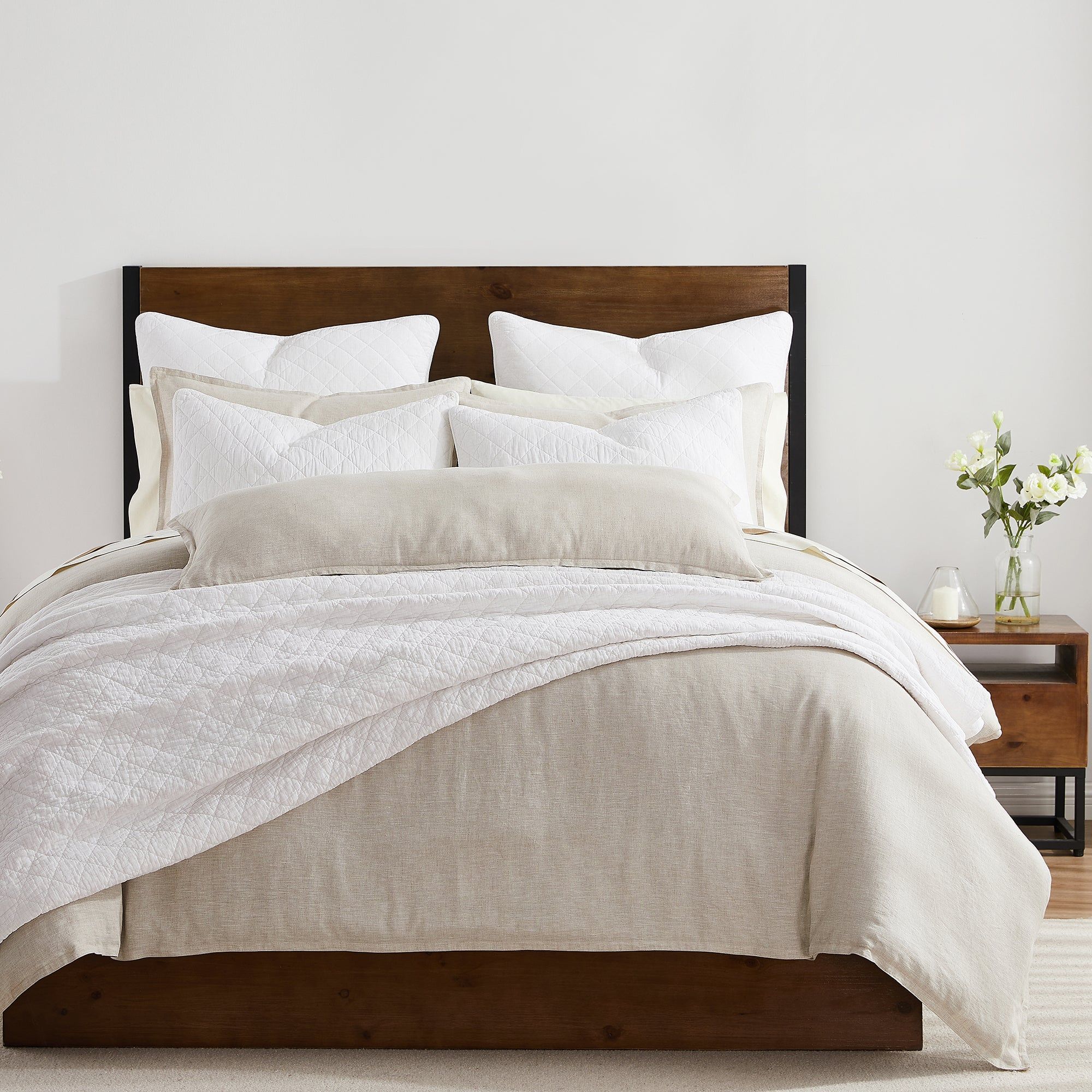 Cotton Gauze - Full/Queen Stonewashed Quilt Set (Set of 3) - Vintage White