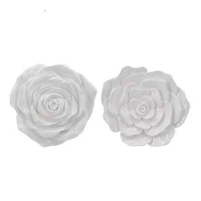 Rose Hanging Wall Accents (Set of 2) - White