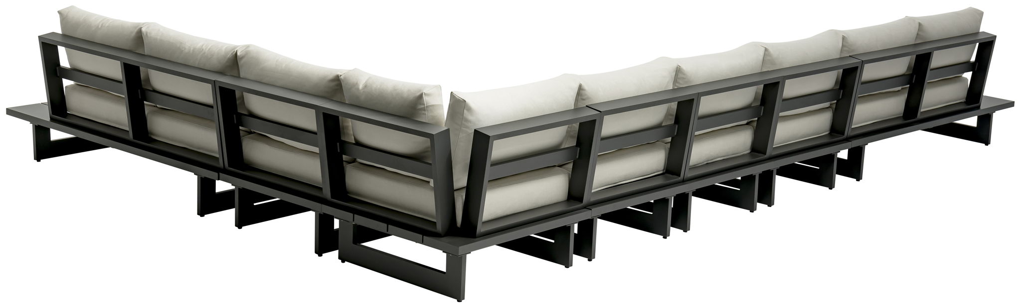 Maldives - 7 Piece Water Resistant Outdoor Patio Modular Sectional With Gray Base