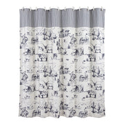 Ranch Life - Shower Curtain - White / Black