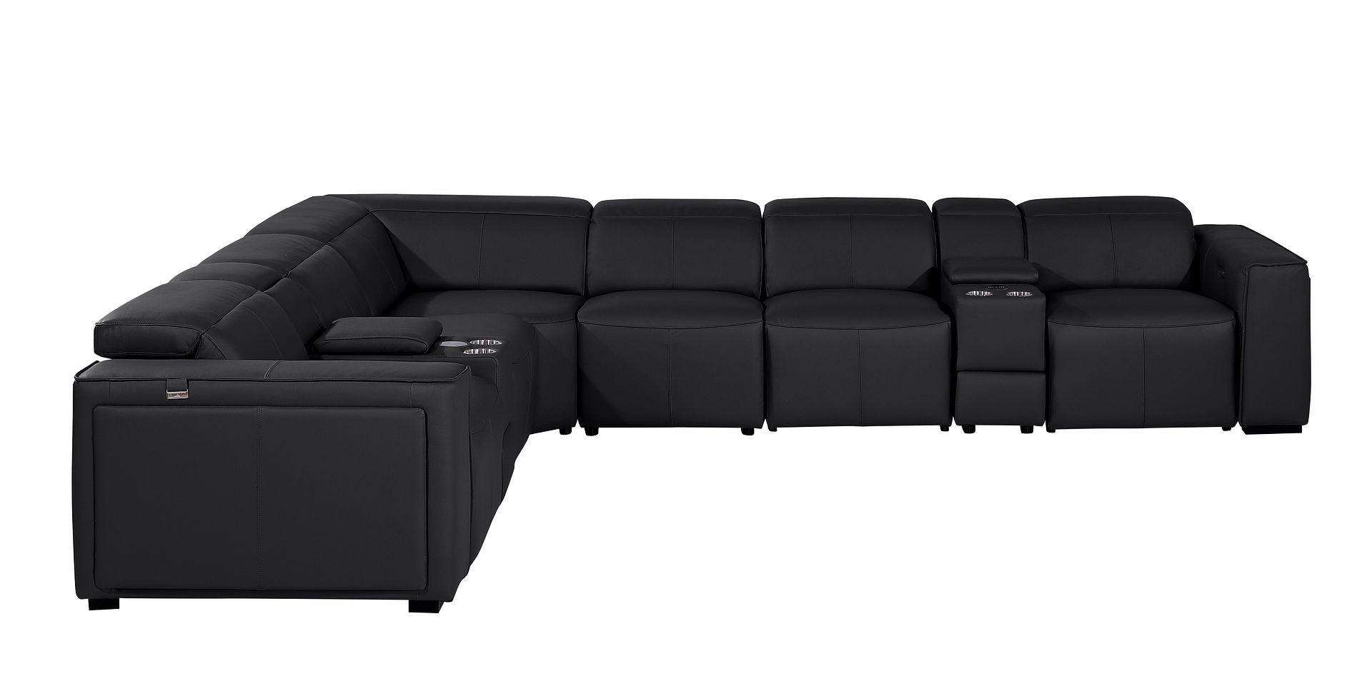 1224 - 8-Piece L-Shaped Sectional Sofa In With 3 Power Recliners & Power Headrests