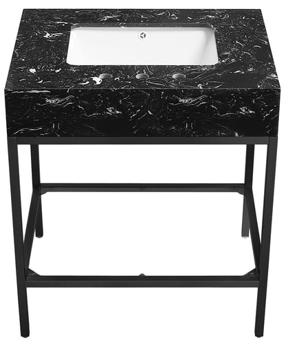 Marmo - Engineered Marble Bathroom Vanity With Black Base