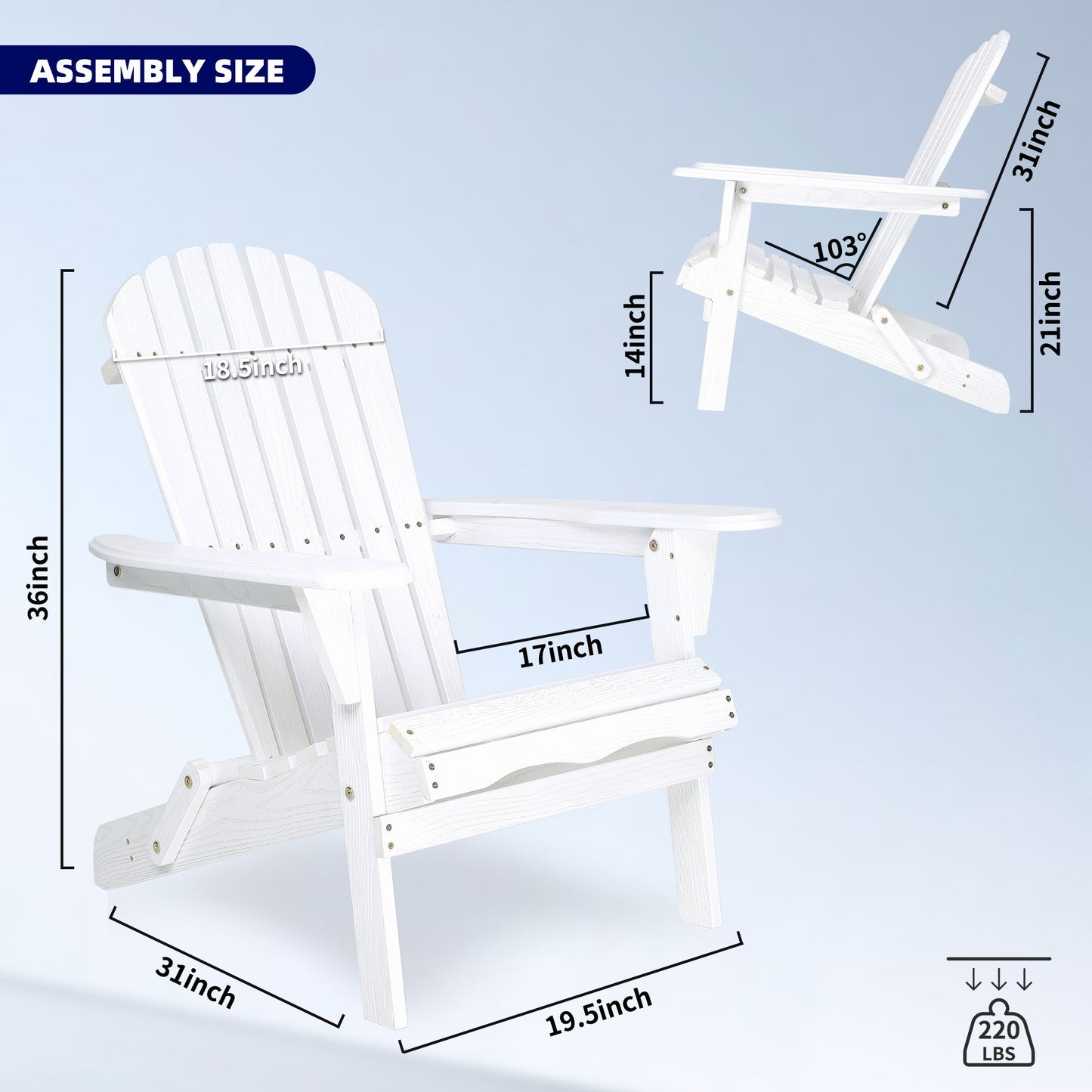 Lounge Patio Chair For Garden Outdoor Wooden Folding Adirondack Chair (Set of 2) Solid Cedar Wood Lounge Patio Chair For Garden