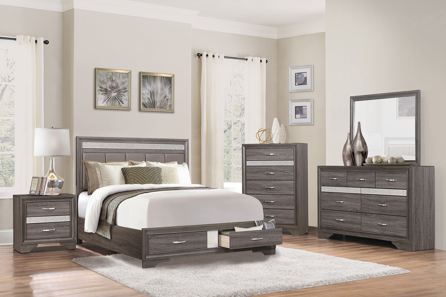 5pcs Queen Bedroom-Luster Collection
