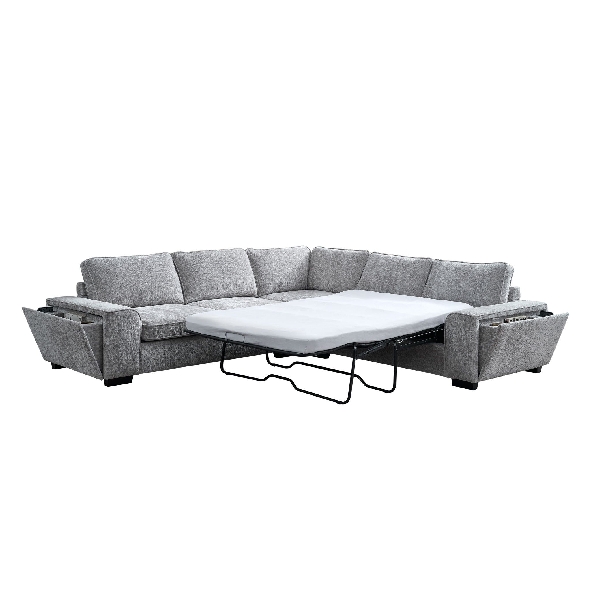 Dayne - 3 Piece Sleeper Sectional - Gray