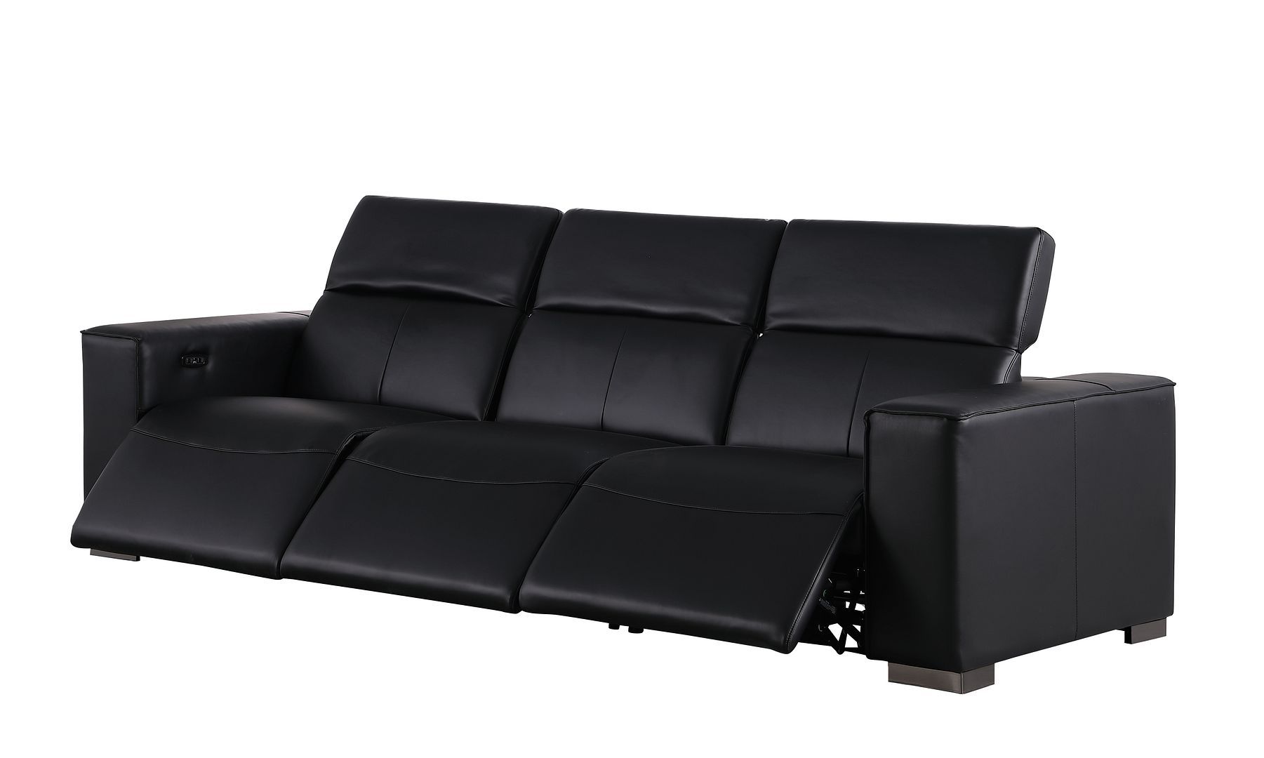 1208 - Modular Leather Set With 6 Power Recliners & Power Headrests