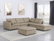1100 - 6-Piece Right Arm Facing 3-Seat Sectional (Top-Grain Italian Leather)