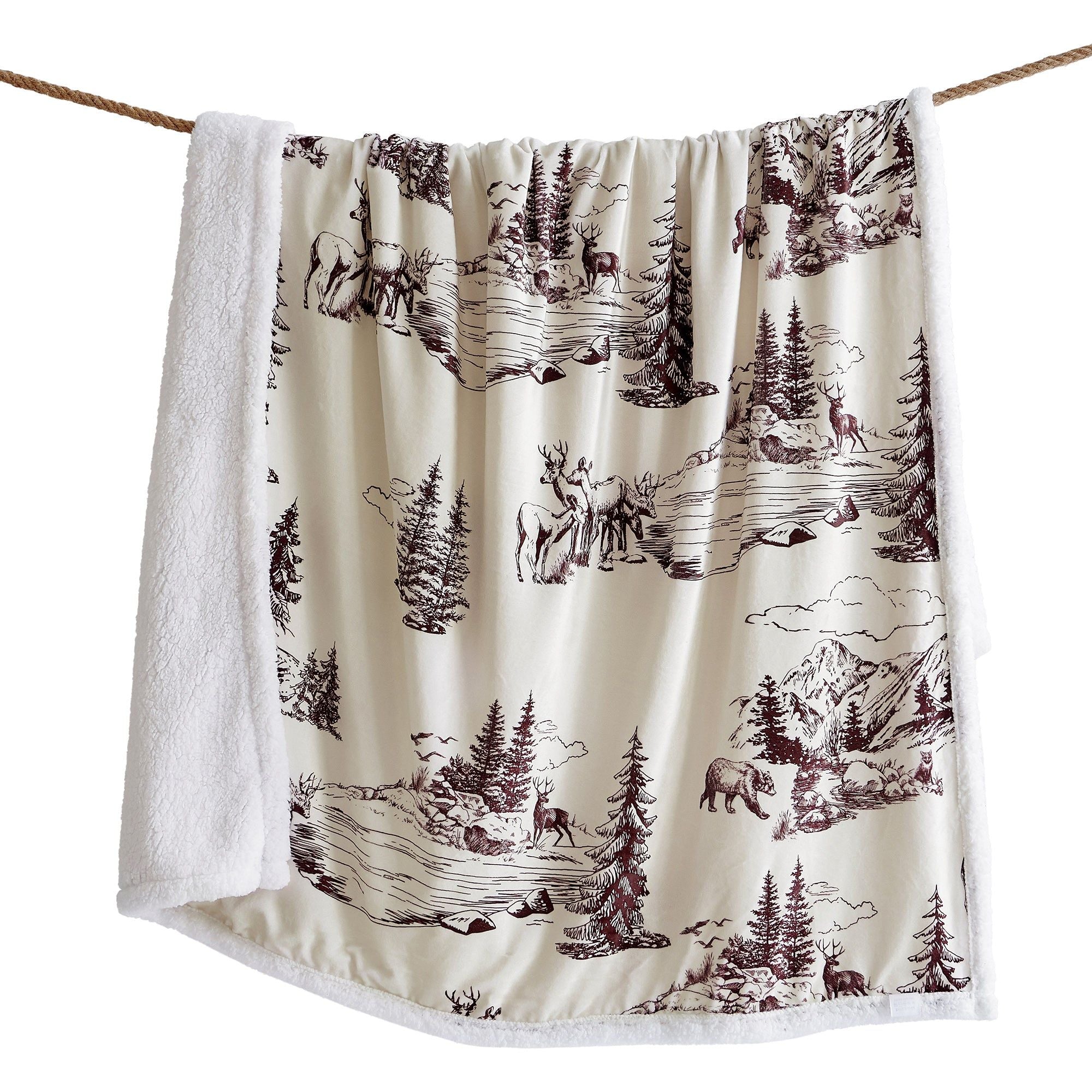 Campfire - White Pine Campfire Sherpa Throw - Tan
