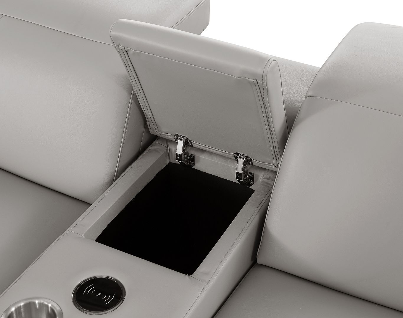 1208 - Modular Leather Set With 6 Power Recliners & Power Headrests