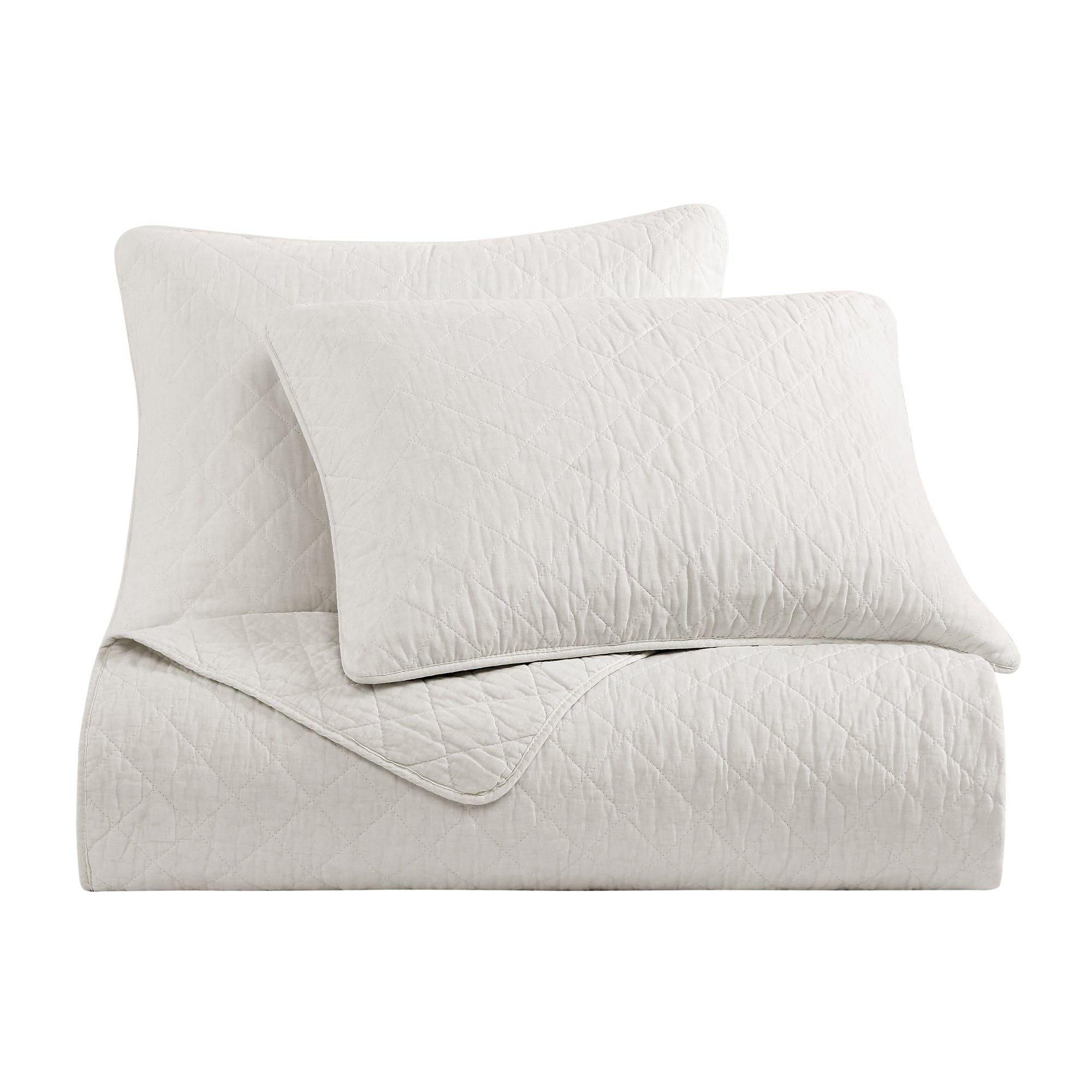 Cotton Comfort - King Quilt Set (Set of 3) - White