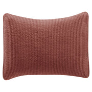 Stonewashed Cotton Velvet - 21" x 34" Quilted Pillow Sham - Salmon
