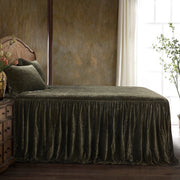 Stella - King Faux Silk Velvet Bedspread Set (Set of 3) - Fern Green