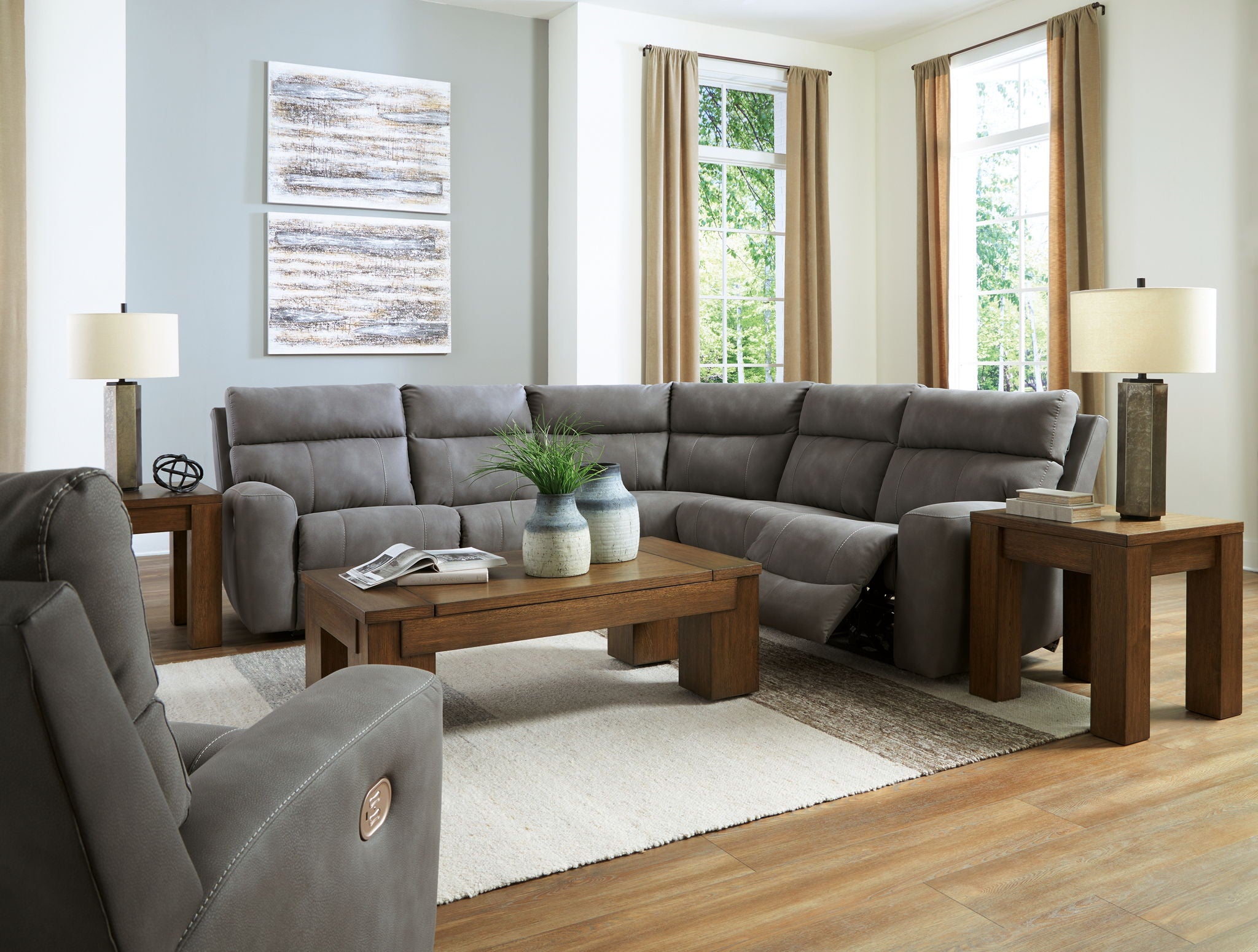 Next-Gen Durapella Power Reclining Sectional Set - Thumbnail 3