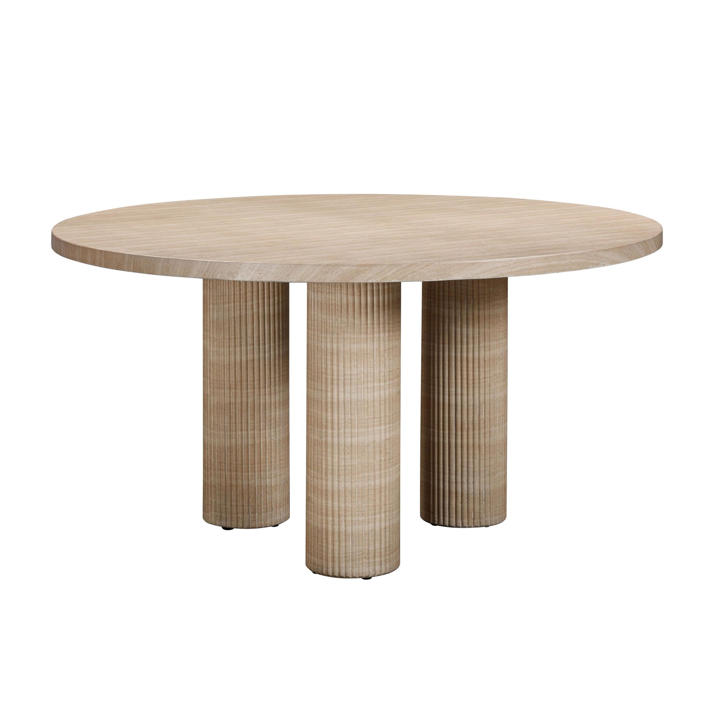 Patti - Textured Indoor / Outdoor Round Dining Table - Travertine