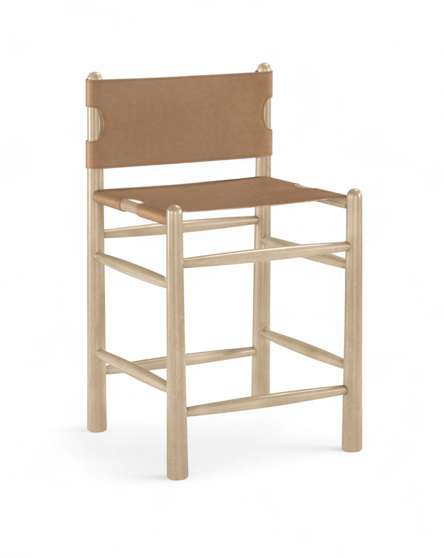 Santos - Upholstered Counter Stool With Stained Natural Base