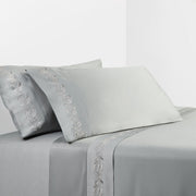Scroll Sheet - King 350TC Gray Scroll Embroidered Sheet Set (Set of 4) - Gray