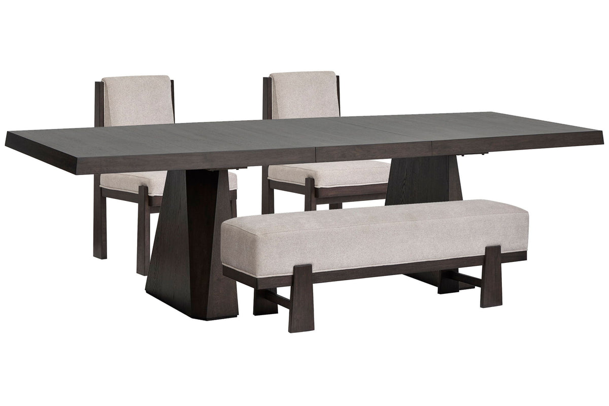 Tauren - 4 Piece Extendable Double Pedestal Dining Table Set