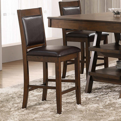 Upholstered Counter Height Chair (Set of 2) - Brown / Walnut
